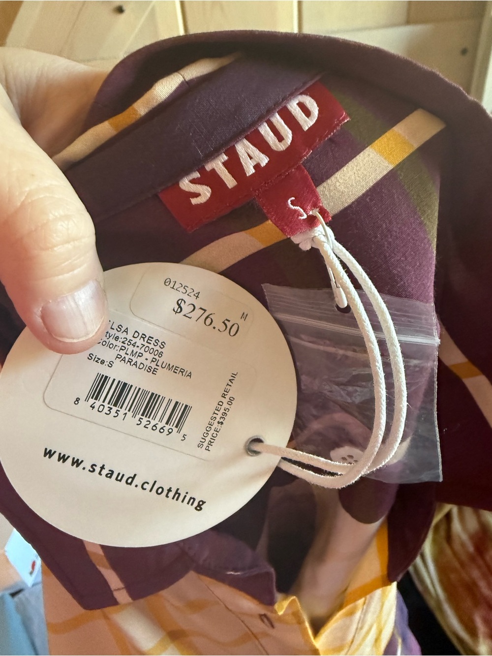 NWT STAUD Elsa Midi Dress in Plumeria Paradise MSRP $277 - Picture 5 of 9